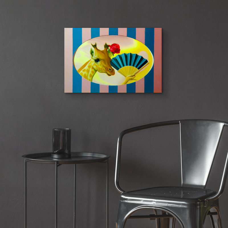 «The Giraffe» par Valery Vecu Quitard, art mural en verre acrylique, H 16 po x l 24 po x P 0,2 po