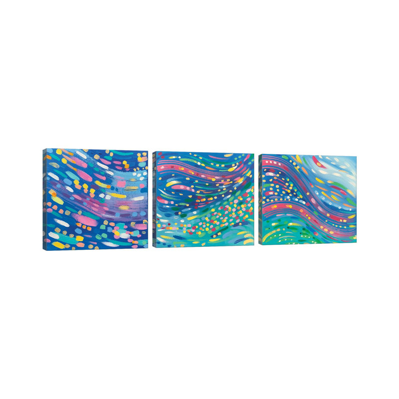 Highland Rain Triptych - ensemble d'art mural sur toile - toile tendue (ensemble de 3)