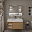 Armoire murale 1 porte et 2 tablettes en bois massif pour rangement dans la cuisine, salle de bain, buanderie, tablettes réglables