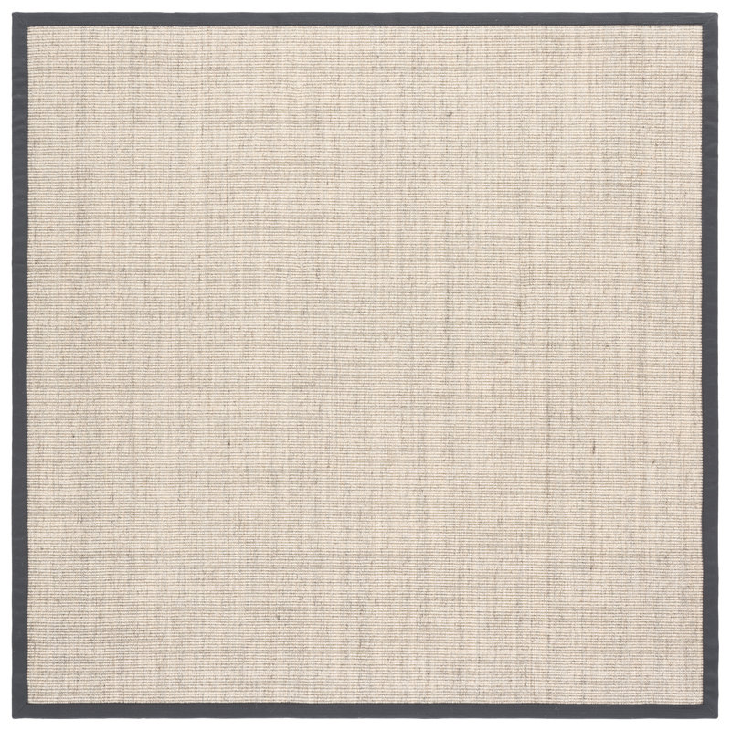 Dollard Natural Fiber Sisal With Latex Solid Color Rug, Square 6'