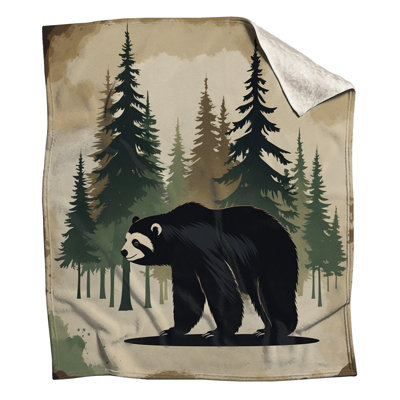 Black Bear In Forest Blankets