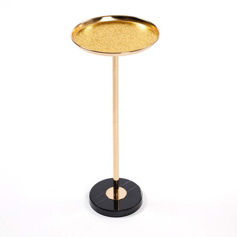 Adjustable Side Table, Small Tea Table, Pedestal End Table For Display And Storage, 24.43" H x 9.83" W x 9.83" D