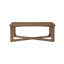 Table basse Bly, plateau rectangulaire de 48 pouces, base en X, brun clair