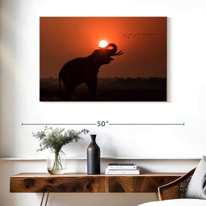 Elephant Call Silhouette, 26" H x 39" W