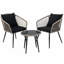 2-Person Outdoor Patio Conversation Set With Wicker Chairs And Glass-Top Side Table-2008865989