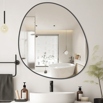 Moiss Asymmetrical Wood Wall Mirror