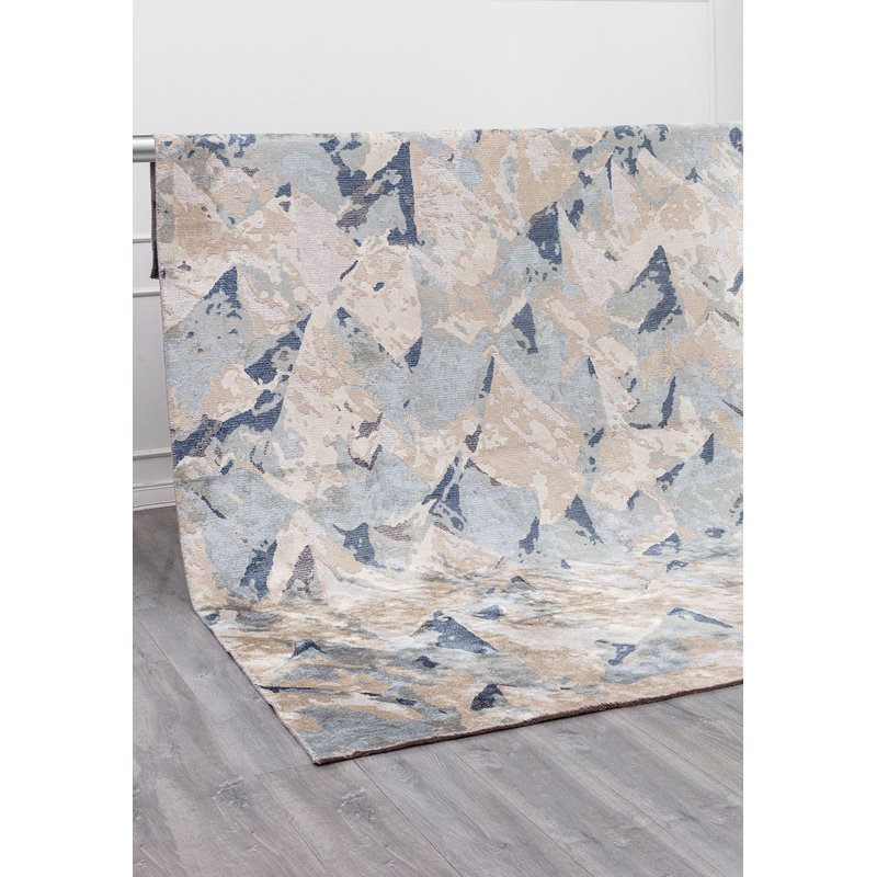 Ameetha Abstract Hand Loom Indoor / Outdoor Area Rug, Rectangle 6'6" x 9'10"