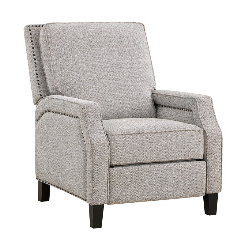 Fauteuil inclinable à dossier poussoir de style transitionnel en chenille de style transitionnel à dossier poussoir