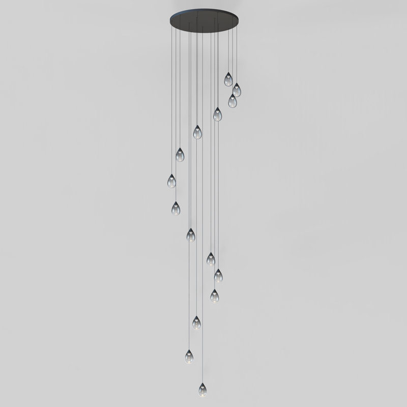 Alheidis 15 - Light Cluster Pendant, Matte Black, Smoke