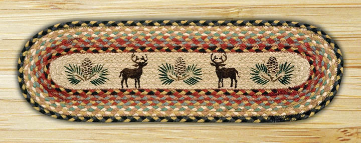  ST-OP-57 Deer/Pinecone Oval Stair Tread 27"x8.25"