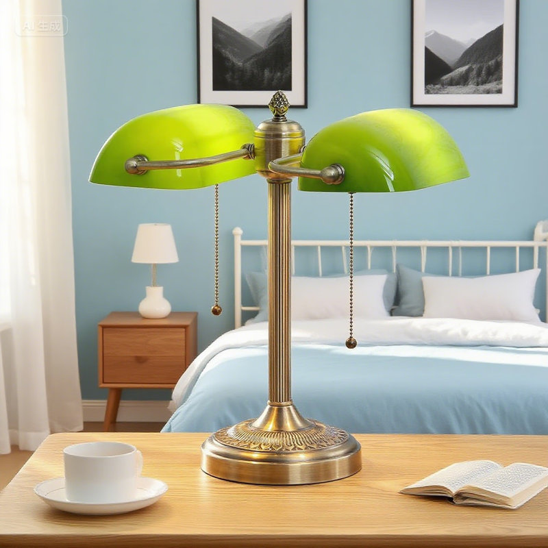 Lampe de bureau Newrays Classic Bankers avec interrupteur à chaîne, conception à col-de-cygne réglable pour éclairage de travail, base à douille E26 Nécessite une ampoule non incluse