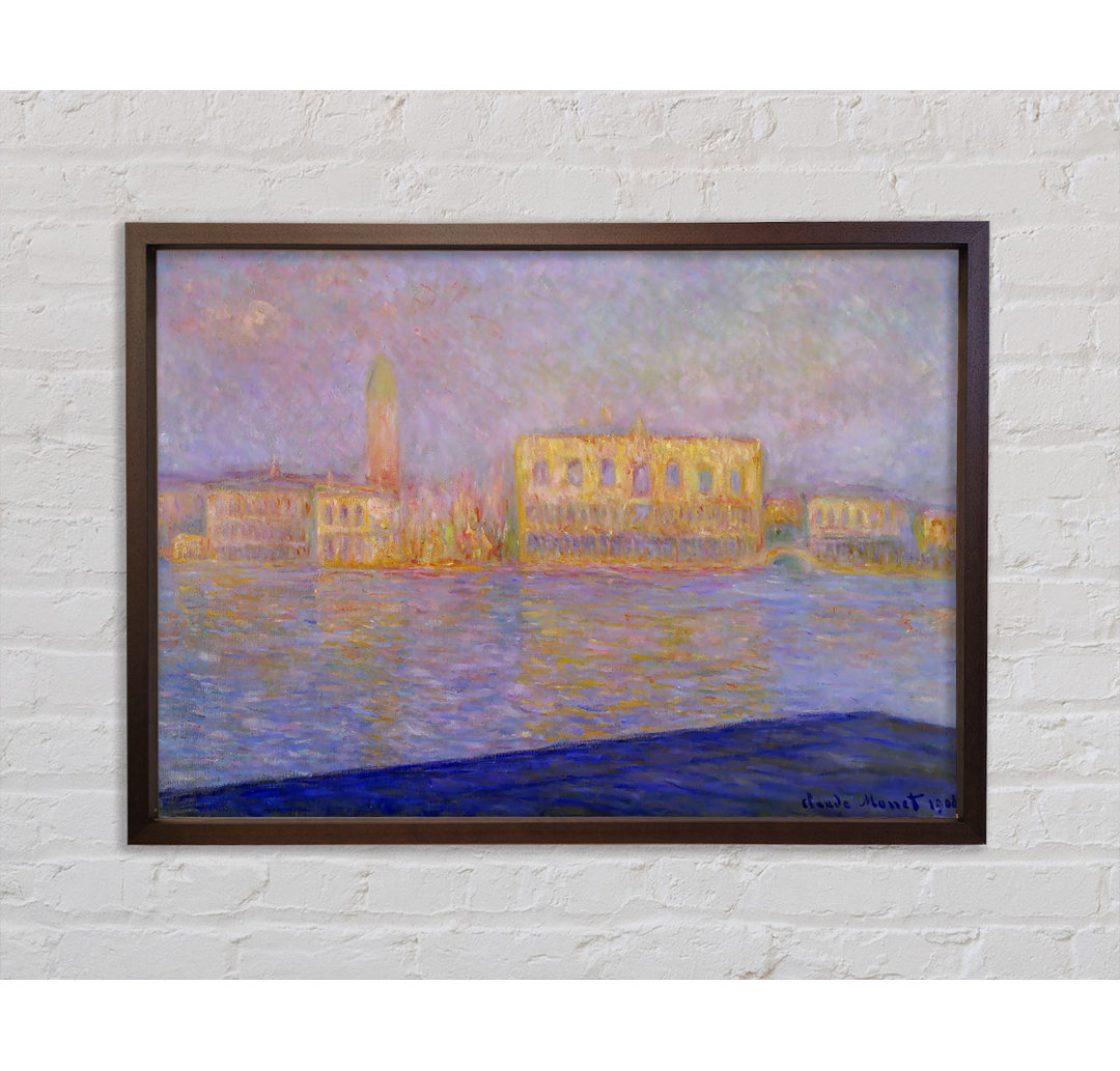 Monet Der Dogenpalast Sonnenuntergang - Einzelner Bilderrahmen Kunstdrucke auf Leinwand