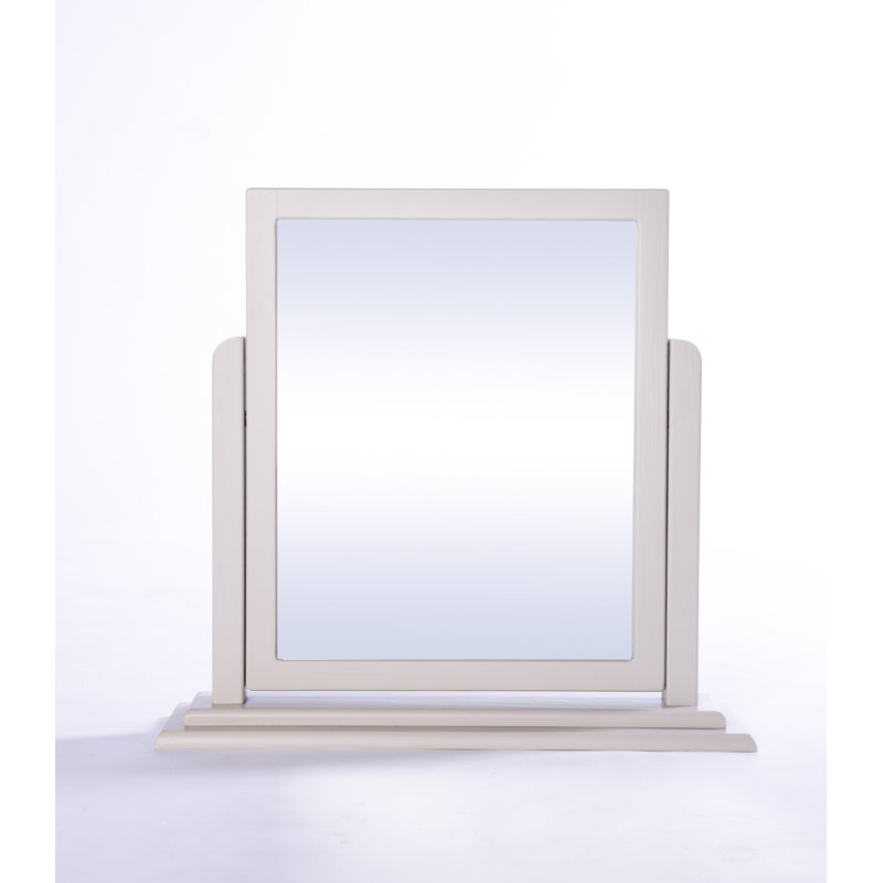 Beacsfield Dressing Table with Mirror, Grey/Grey/Antique Brass