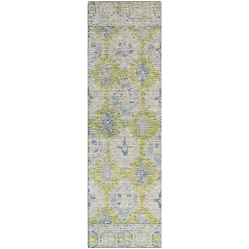 Premium Machine Washable Lubbers AMF1760 Border Rug, Runner 2'3" x 7'6"