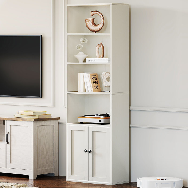 Marlon Storage Bookcase with Door, White