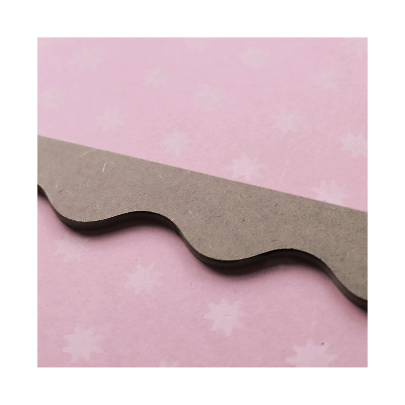 PRIMED Wavy Decorative Design Trim - Edging MDF Wood (Moisture Resistant) - 950mm x 50mm x 6mm - Dado Moulding for DIY