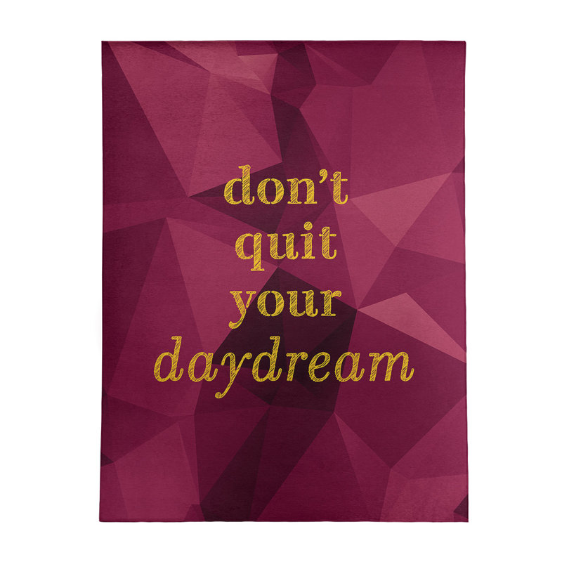 Faux gemme ne quitte pas votre daydream citation en poly-chenille, Rectangle 5 pi x 7 pi