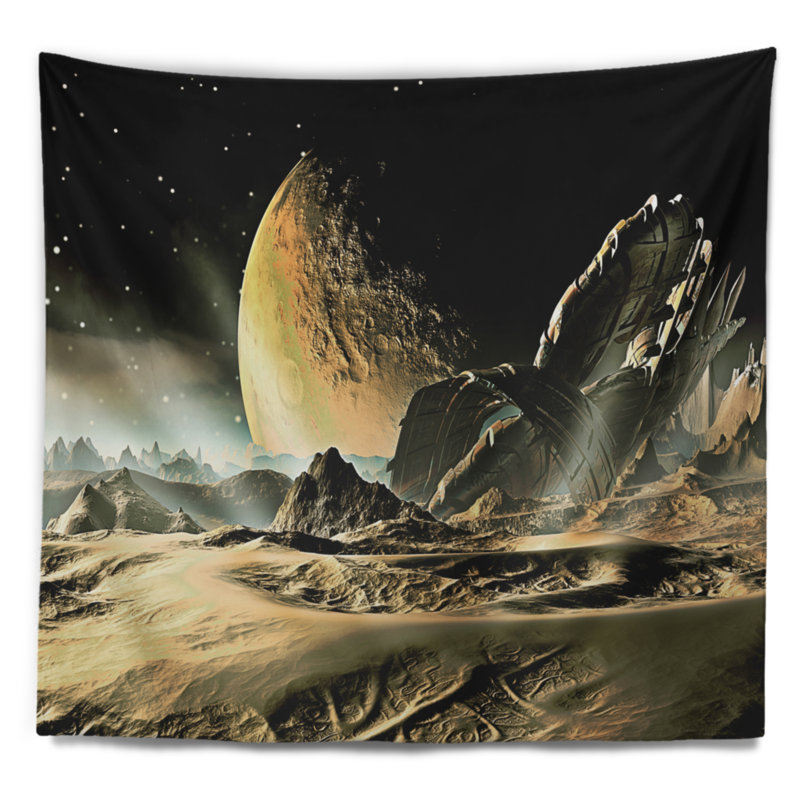 Tapisserie de vaisseau spatial écrasé, H 50 po x l 60 po