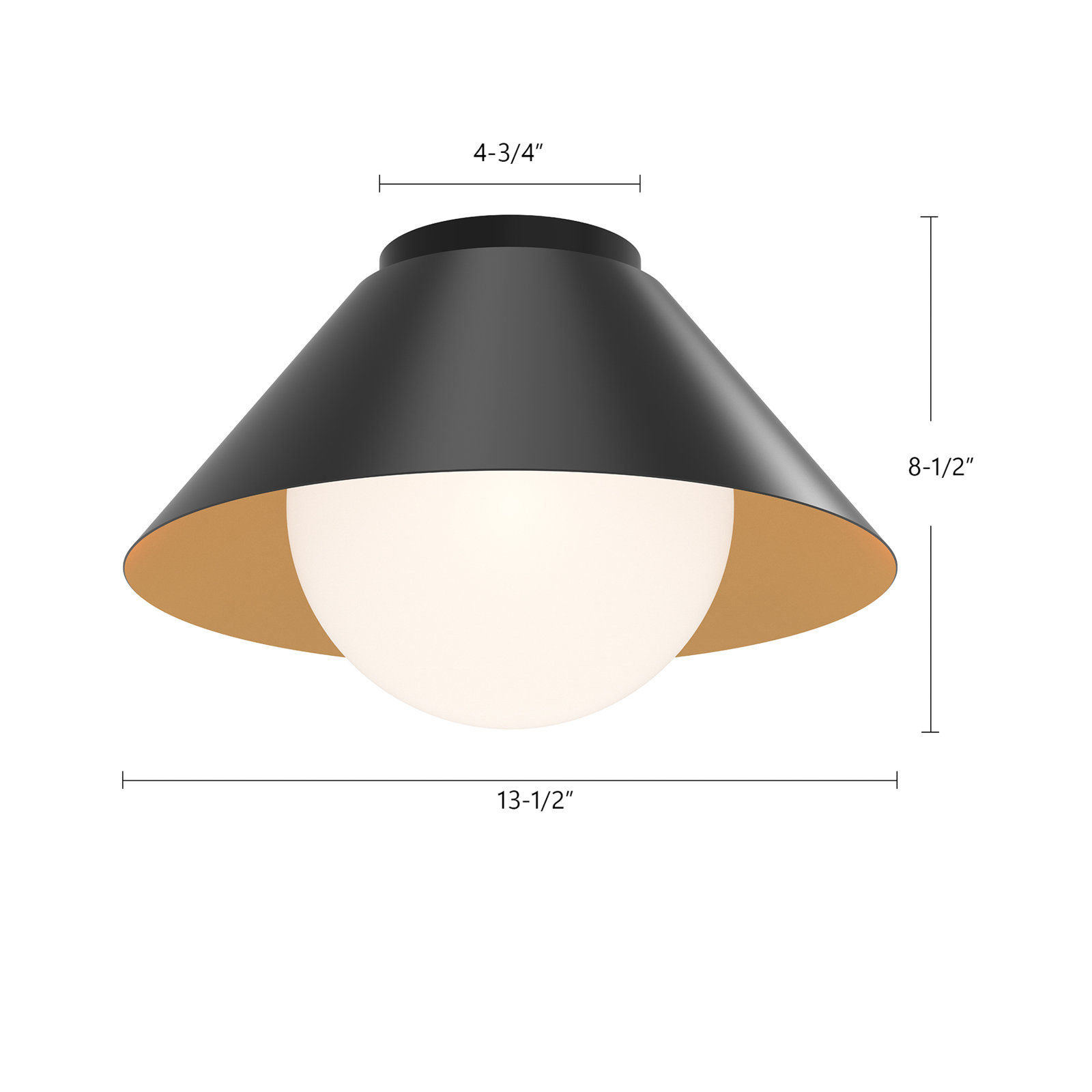 Ireland Single Light Flush Mount, Matte Black