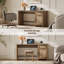 Bureau 59,5 po en rotin Boho avec espace de travail spacieux et rangement caché-1882747470