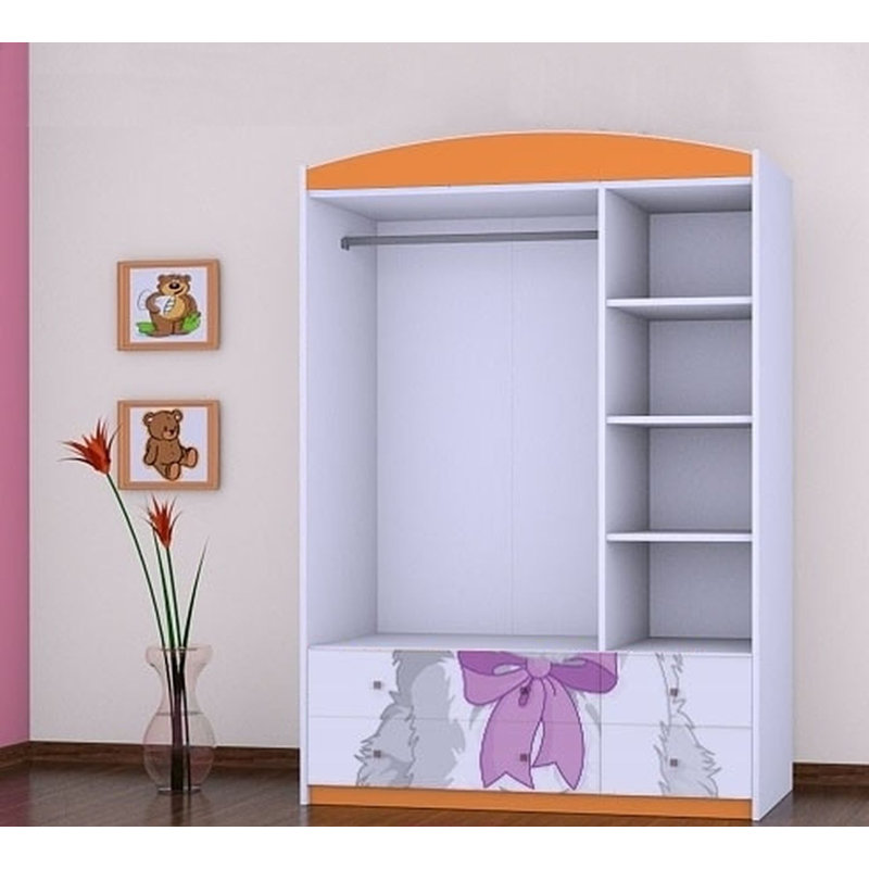 Vihaan 3 Door Wardrobe, Orange