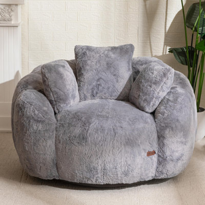 Oversized Floral Shaped Bean Bag Chair with 3 Pillows by Trule