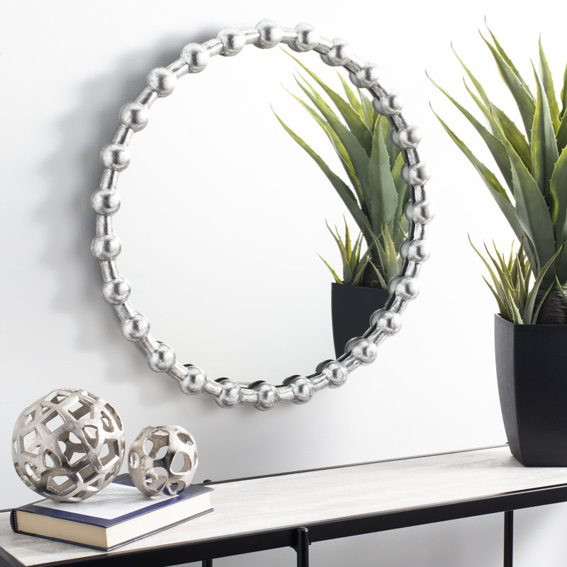 Pleasant Avenue Metal Flat Wall Mirror, Silver