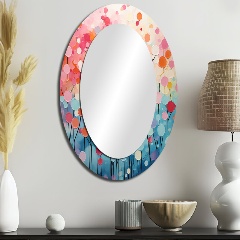 Cotton Candy II - Miroir mural multicolore, 36" x 24"