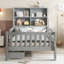 Lit plateforme en bois massif pour enfants avec tiroirs de rangement et finition gris moderne Creative