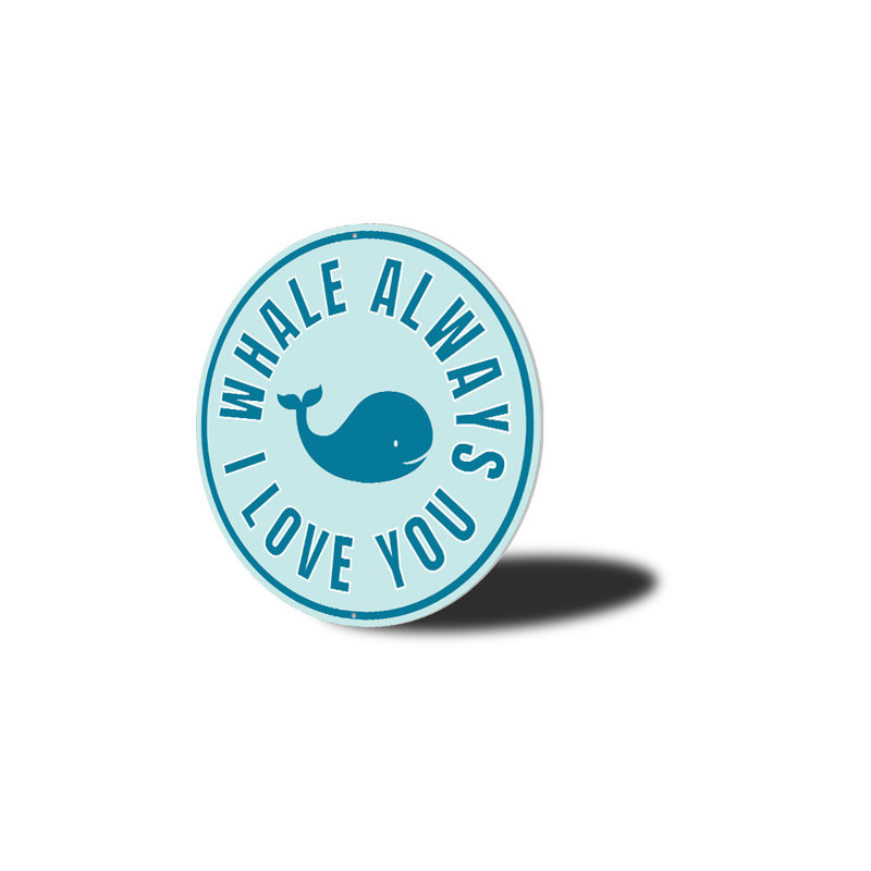 Plaque en aluminium «Whale Lover», H 18 po x l 18 po x P 0,06 po