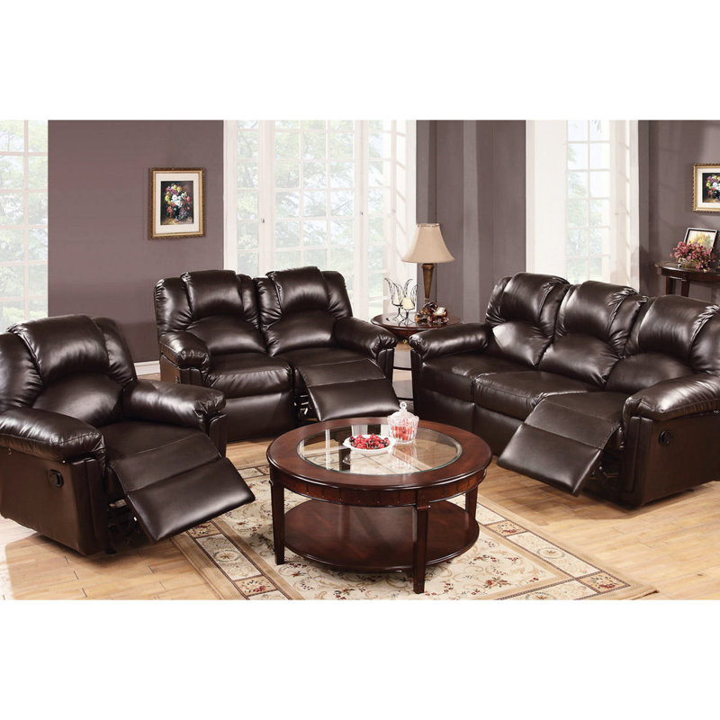 Fauteuil inclinable Contemporary Living Motion - Cuir reconstitué brun rembourré et mécanisme fiable