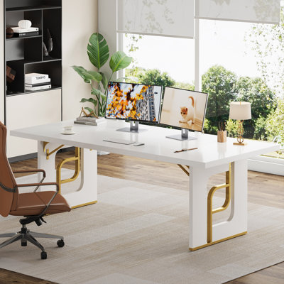 Bureau d'ordinateur de direction rectangulaire Otega