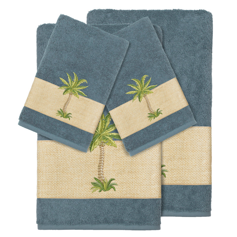Ensemble de serviettes 4 pièces Colton, Bleu sarcelle