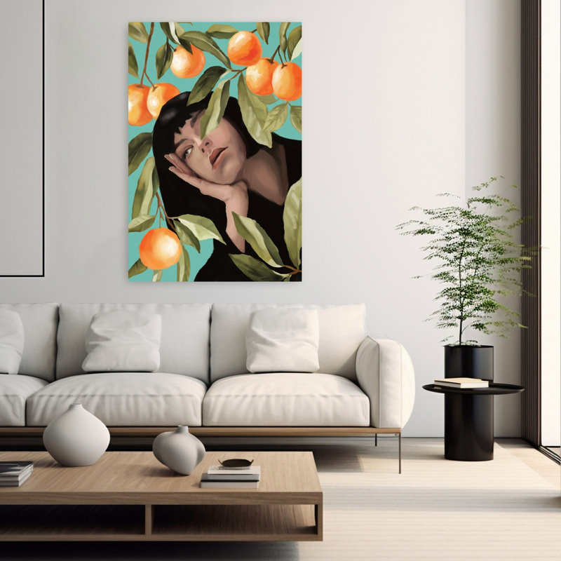 Art mural contemporain abstrait Tangerine Dream, H 60 po x l 40 po