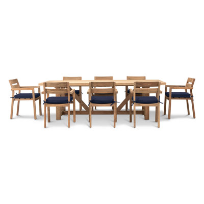 Gensingh Rectangular 8 - Person 98.5'' L Teak Outdoor Restaurant Dining Set -  Loon Peak®, D70D0E72D7CF499D90FBAF0DFE5A4F86