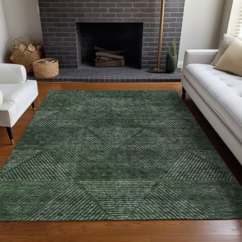 Premium Machine Washable Prisco Fern Rug, Rectangle 3' x 5'