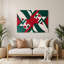 «Geometric Abstraction 13», art mural en métal vert-1637239659