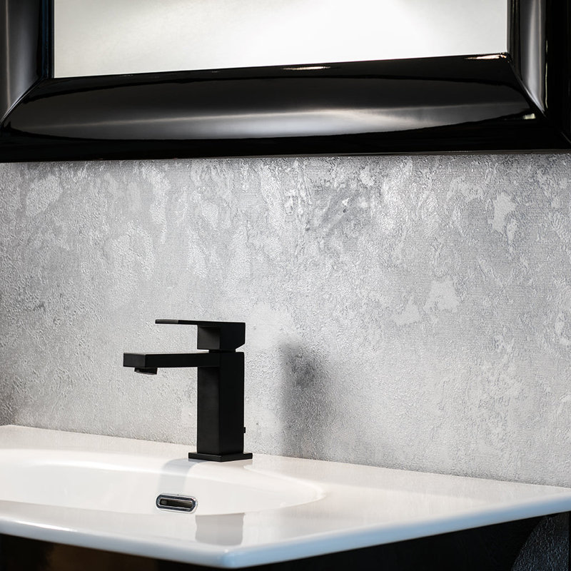 Devon Bathroom Faucet - Single Hole - 6" Brass, Matt Black