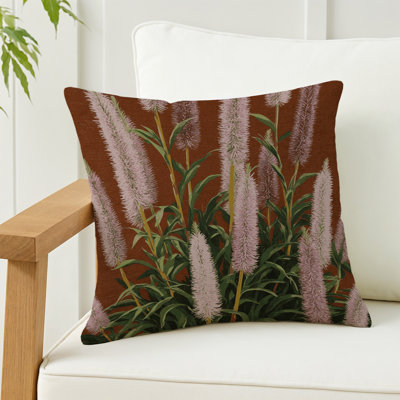 Coussin décoratif à carreaux brun intérieur et extérieur