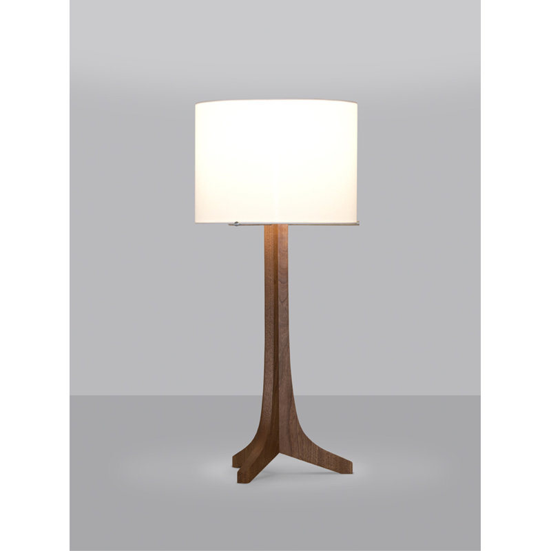 Nauta LED Table Lamp, Walnut, White Linen, Brushed Aluminum