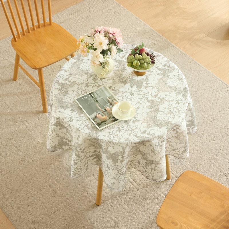Printed Waterproof Fabric Tablecloths, Easy Care Dining Table Covers By Sweet Home Collection®, Contemporary, Damask