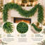 Guirlande de Noël artificielle en cèdre de 2,74 m (9 pi), guirlande réaliste en faux pin pour foyer, escalier, guirlande de verdure simple pour la décoration intérieure et extérieure, guirlande vierge idéale pour créer des décorations de Noël personnalisées. (Lot de 2)-134453575-134453577