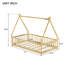 Lit simple naturel avec structure en forme de tente et porte de garde-corps, fabrication de qualité, 7 lattes, parfait pour la chambre à coucher comme la finition des garde-corps de plancher, maquillage en bois d'hévéa, utilisation de l'espace