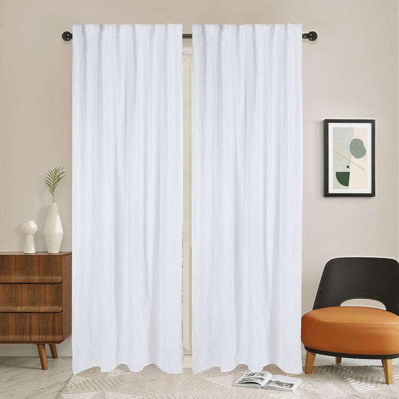 Newport Sheer Curtain Single Panel, 50" W x 108" L, Soft White