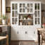 Armoire de cuisine Fairbank de 78,7 po de hauteur avec portes vitrées, 2 tiroirs et étagères réglables