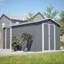 Remise de rangement extérieure en métal 8 x 12 pi avec porte latérale supplémentaire, grande remise à outils avec 2 portes verrouillables pour un accès facile, structure en aluminium, rangement pour patio