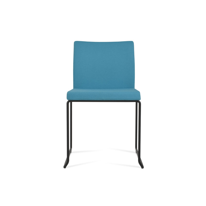 Chaise empilable en laine Aria, Noir, Turquoise