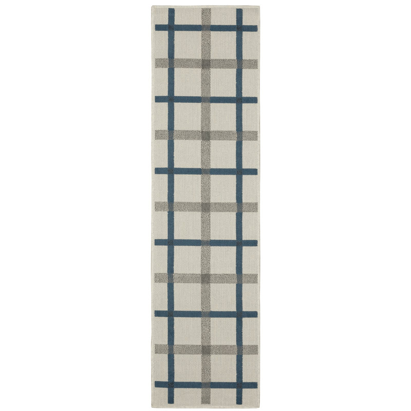 Hirsh Geometric Indoor / Outdoor Rug, Runner 1'10" x 7'3"