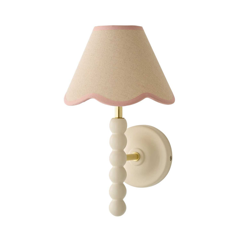 Algimanta Manufactured Wood Wallchiere, Cream/Pink, 25cm H x 11cm W x 13cm D, Satin