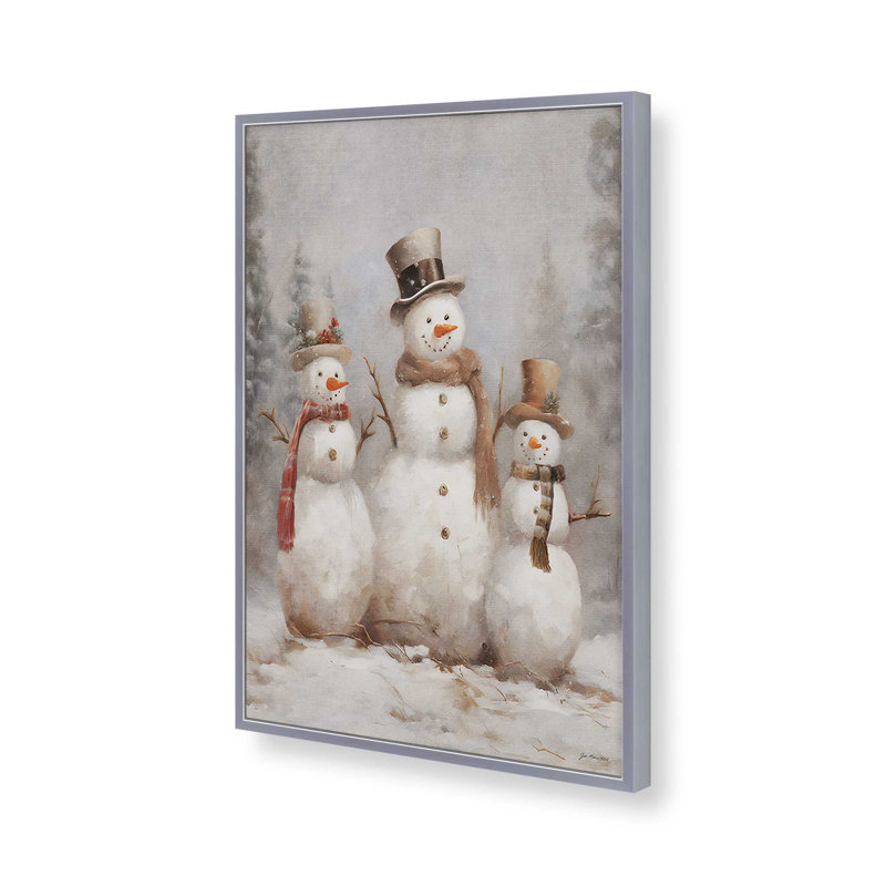 «Snow Pals» par Jo Moulton, reproduction d'art sur toile, H 41,5 po x l 31,5 po, Papier avec cadre ouvert sans passe-partout